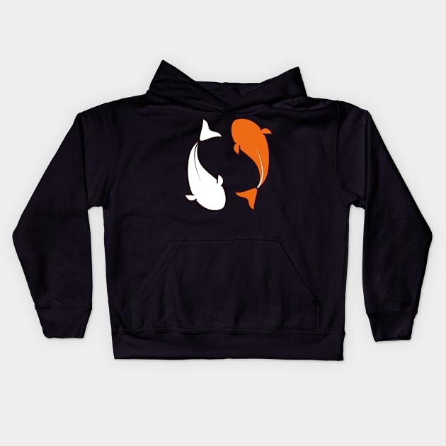 Koi Fish Ying & Yang Minimalist Design Kids Hoodie by apparel.tolove@gmail.com